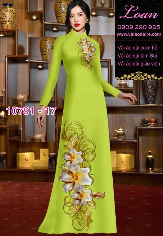 Vải áo dài hoa 3D