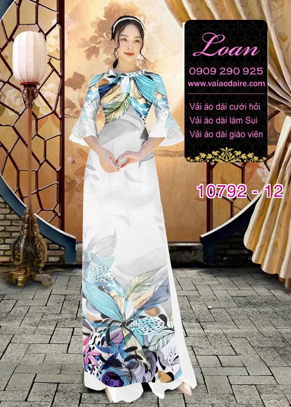 Vải áo dài hoa 3D