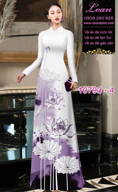 Vải áo dài hoa sen
