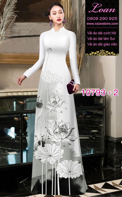 Vải áo dài hoa sen