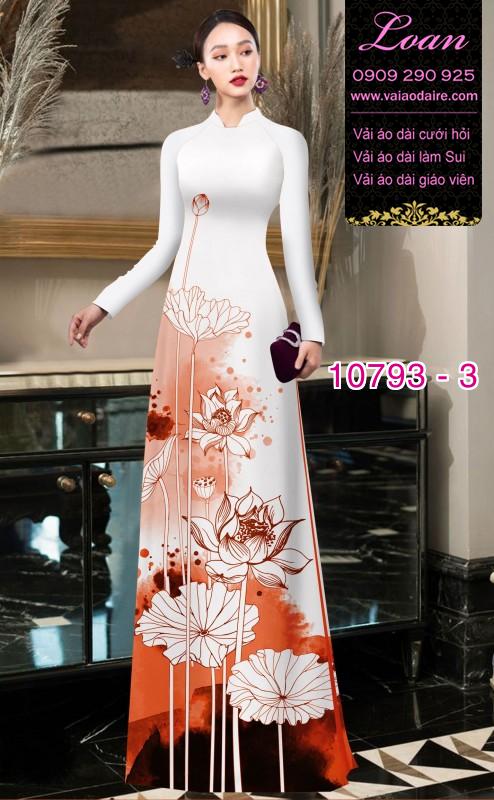 Vải áo dài hoa sen