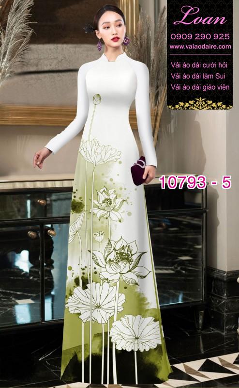 Vải áo dài hoa sen