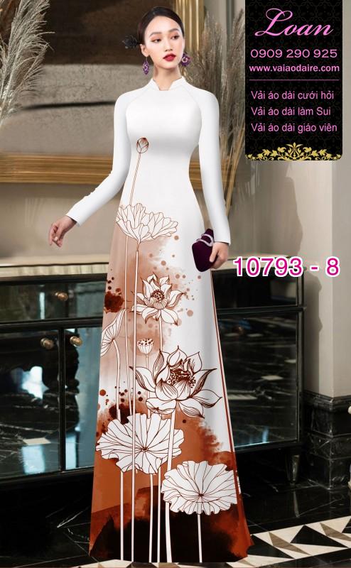Vải áo dài hoa sen
