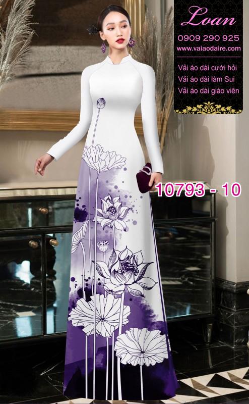 Vải áo dài hoa sen