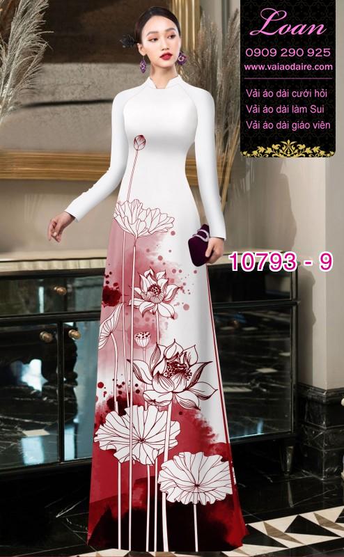 Vải áo dài hoa sen