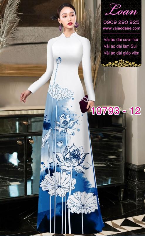 Vải áo dài hoa sen