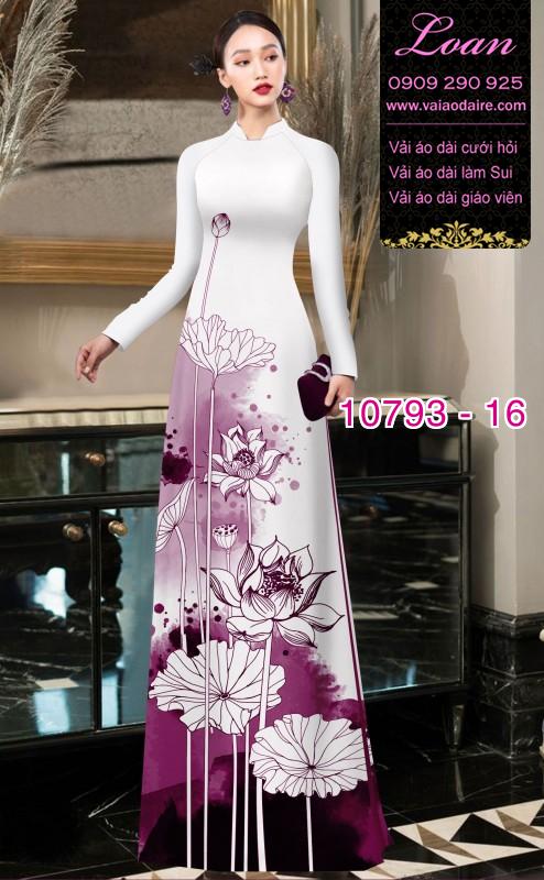 Vải áo dài hoa sen
