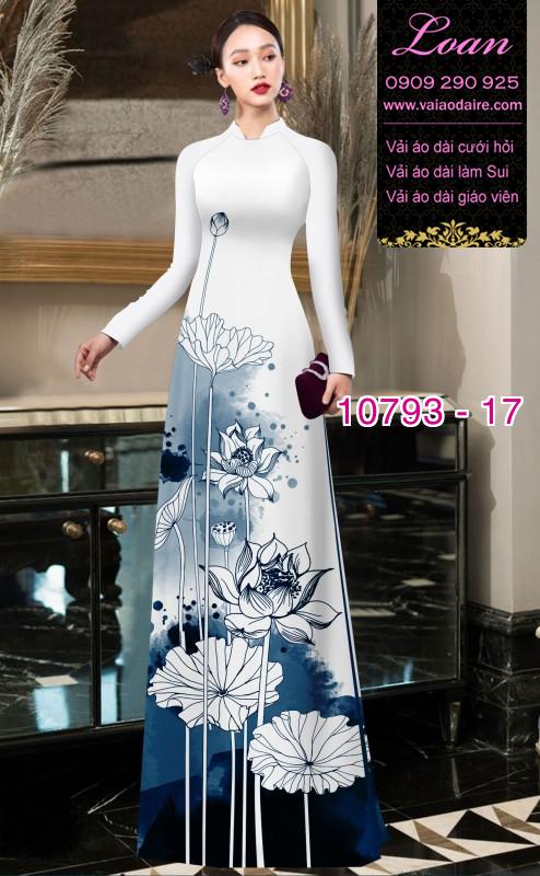 Vải áo dài hoa sen