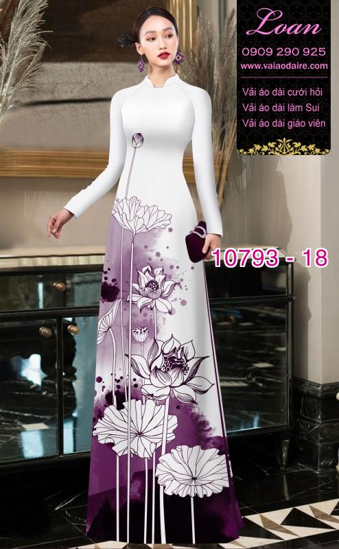 Vải áo dài hoa sen