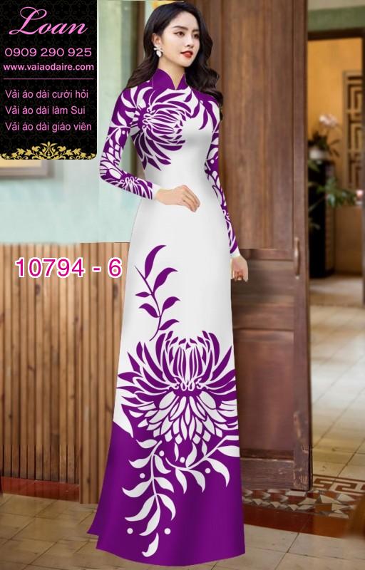 Vải áo dài hoa cúc đại đóa Vải áo dài hoa cúc đại đóa