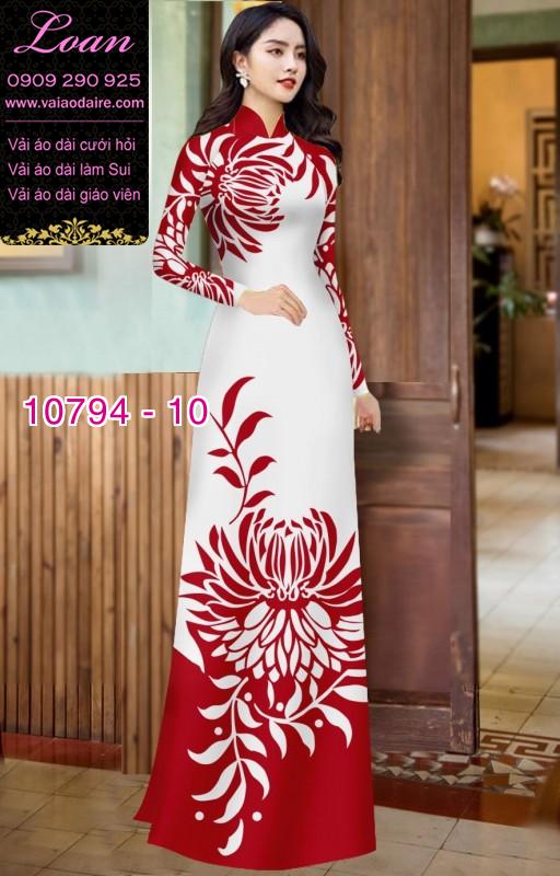 Vải áo dài hoa cúc đại đóa Vải áo dài hoa cúc đại đóa