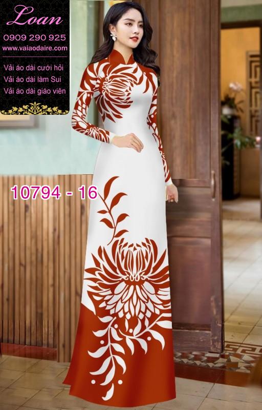 Vải áo dài hoa cúc đại đóa Vải áo dài hoa cúc đại đóa