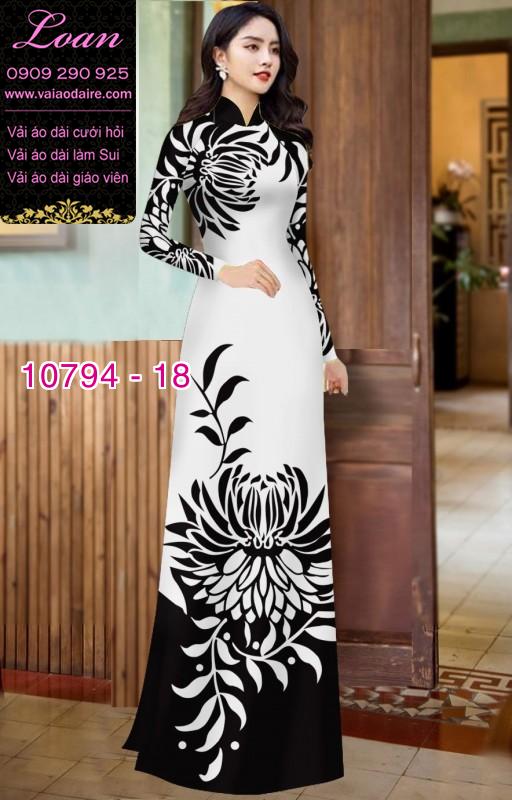 Vải áo dài hoa cúc đại đóa Vải áo dài hoa cúc đại đóa