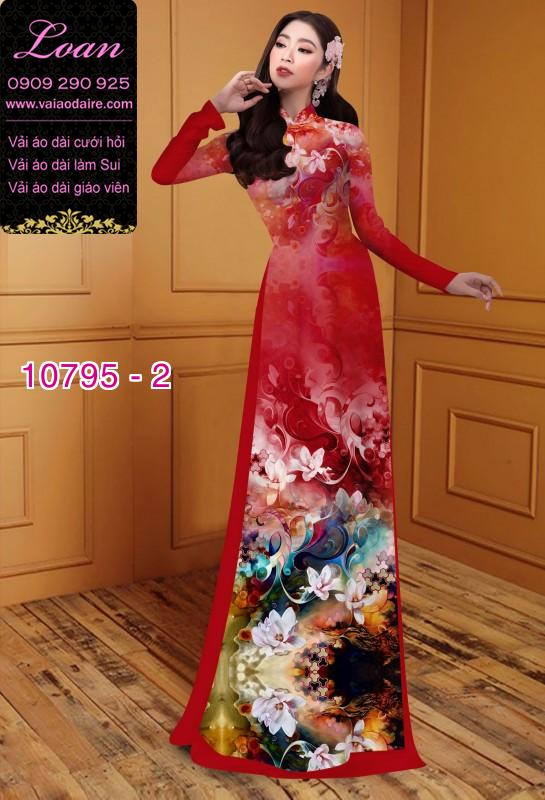 Vải áo dài hoa 3D