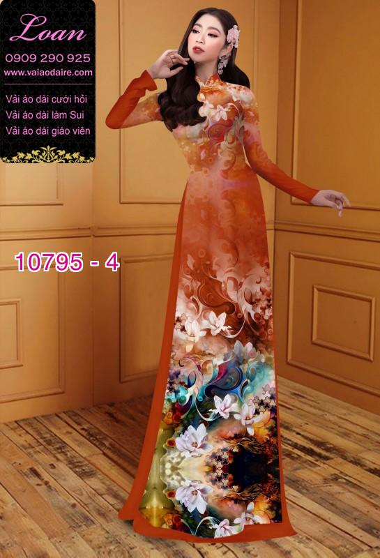 Vải áo dài hoa 3D
