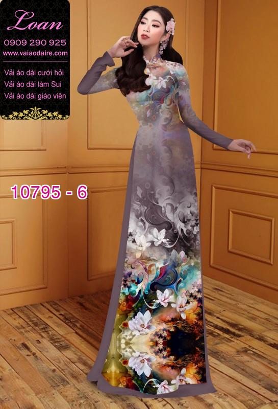 Vải áo dài hoa 3D