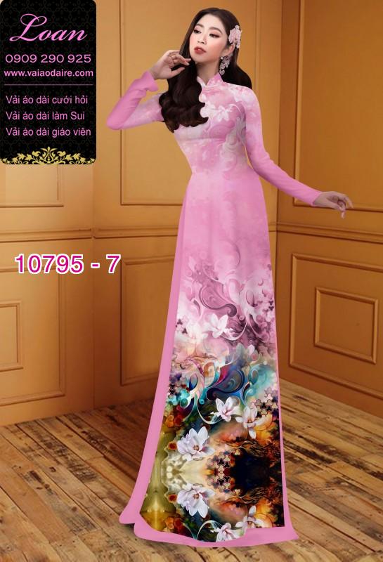 Vải áo dài hoa 3D