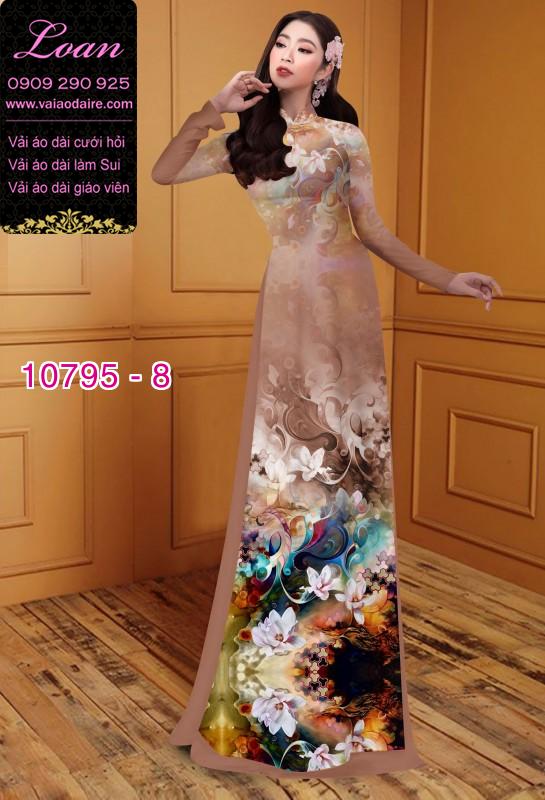 Vải áo dài hoa 3D