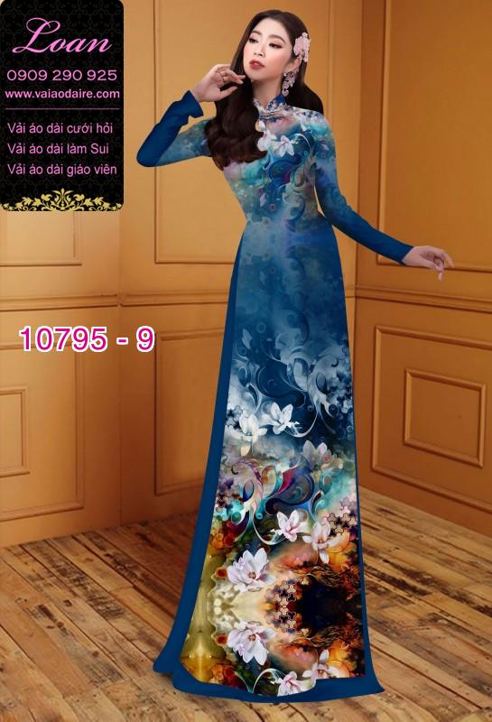 Vải áo dài hoa 3D