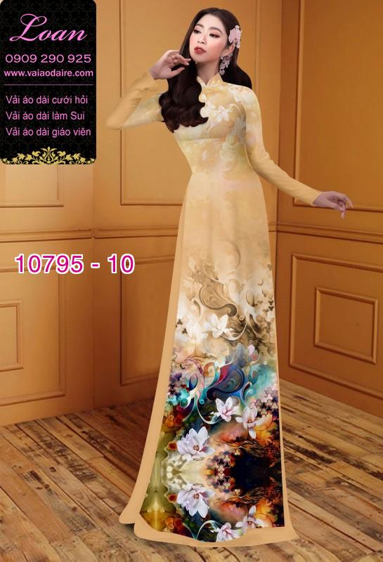 Vải áo dài hoa 3D