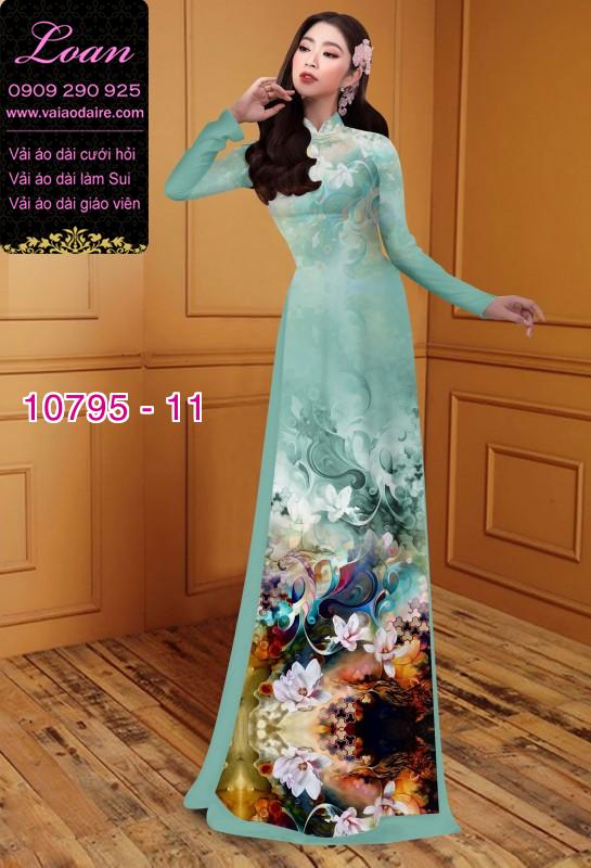 Vải áo dài hoa 3D