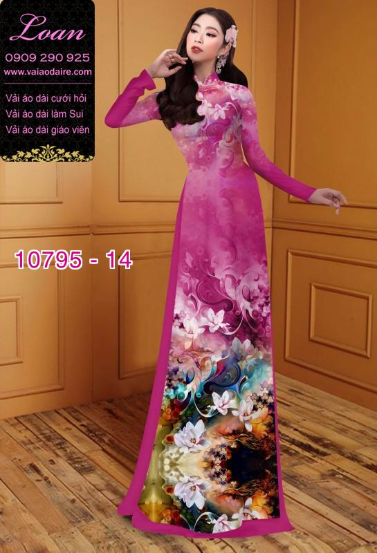 Vải áo dài hoa 3D