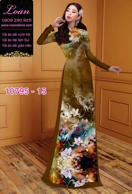 Vải áo dài hoa 3D