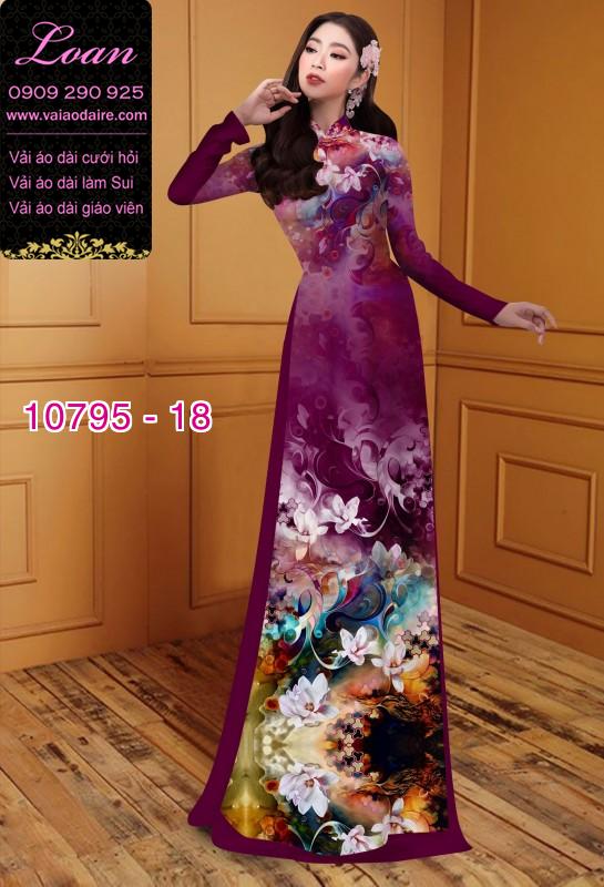 Vải áo dài hoa 3D
