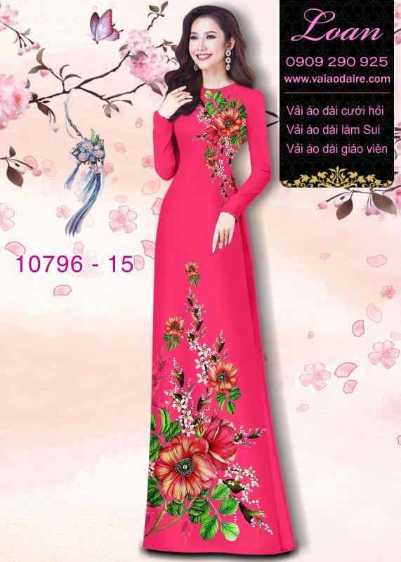 Vải áo dài hoa 3D