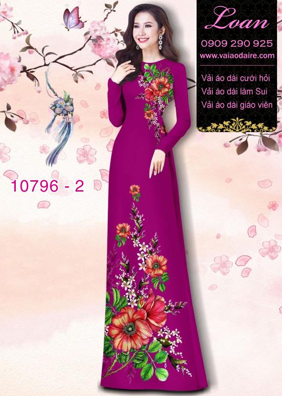Vải áo dài hoa 3D