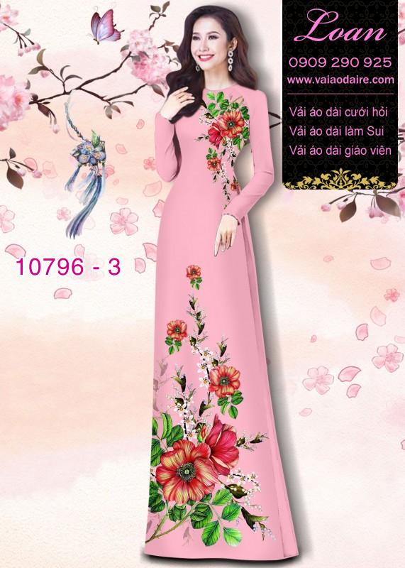 Vải áo dài hoa 3D