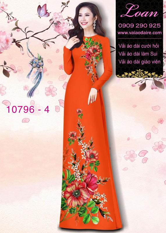 Vải áo dài hoa 3D