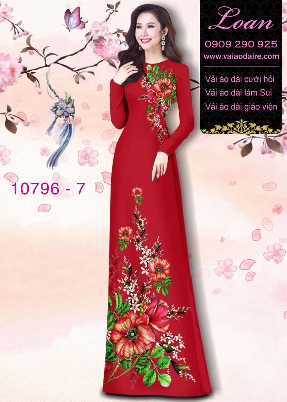 Vải áo dài hoa 3D
