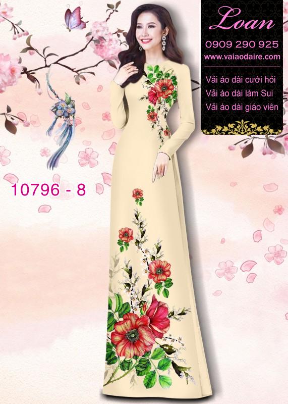 Vải áo dài hoa 3D