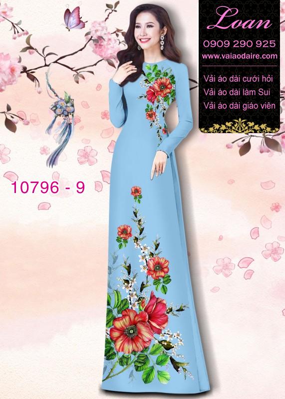 Vải áo dài hoa 3D