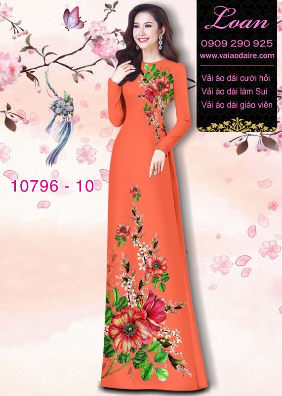 Vải áo dài hoa 3D