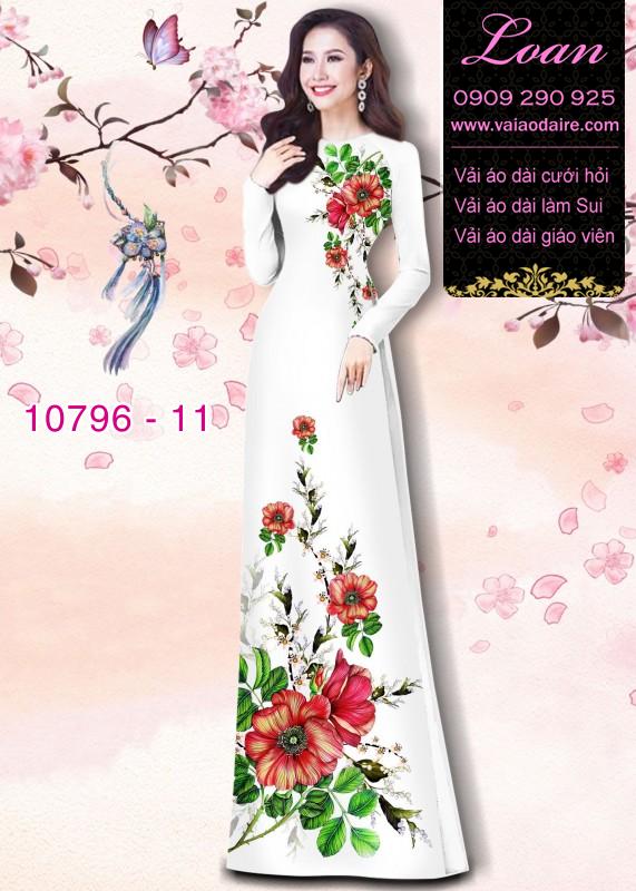 Vải áo dài hoa 3D
