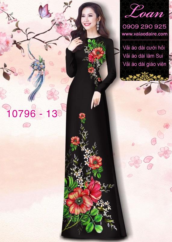 Vải áo dài hoa 3D