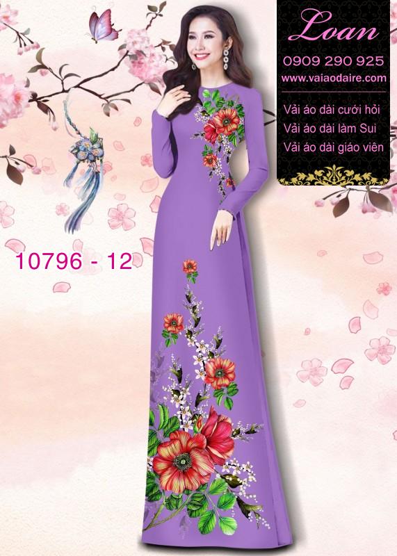 Vải áo dài hoa 3D
