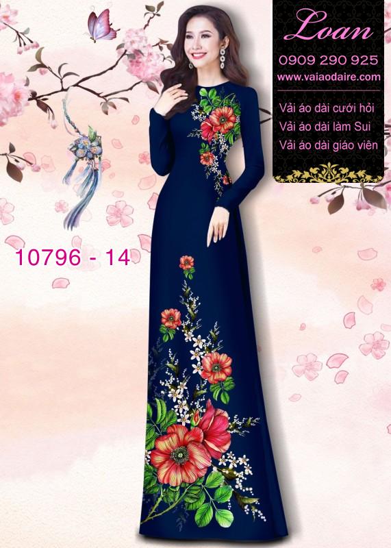 Vải áo dài hoa 3D