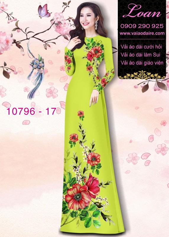 Vải áo dài hoa 3D