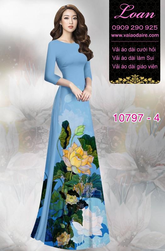 Vải áo dài hoa sen Vải áo dài hoa sen