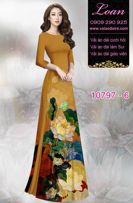 Vải áo dài hoa sen Vải áo dài hoa sen