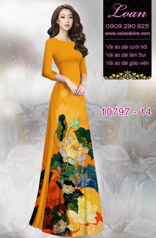 Vải áo dài hoa sen Vải áo dài hoa sen