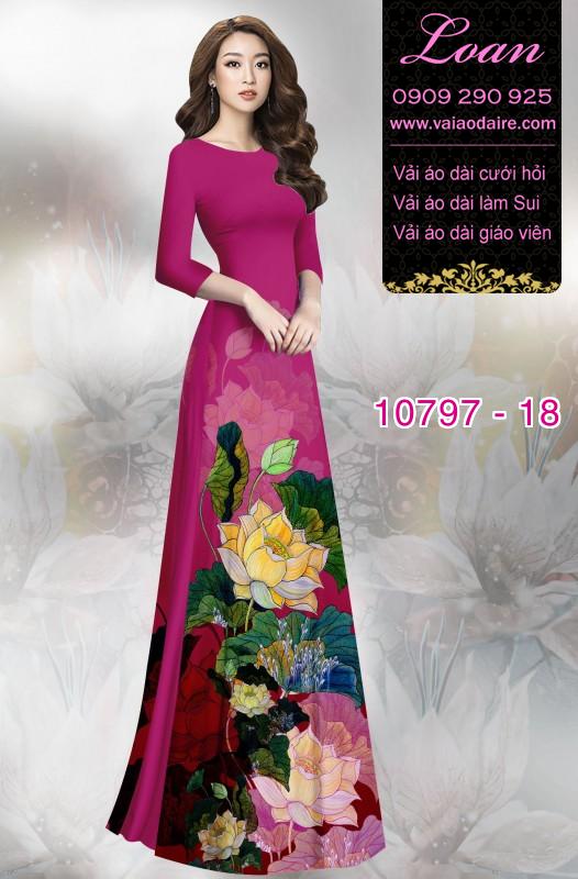 Vải áo dài hoa sen Vải áo dài hoa sen