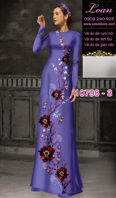 Vải áo dài hoa sen