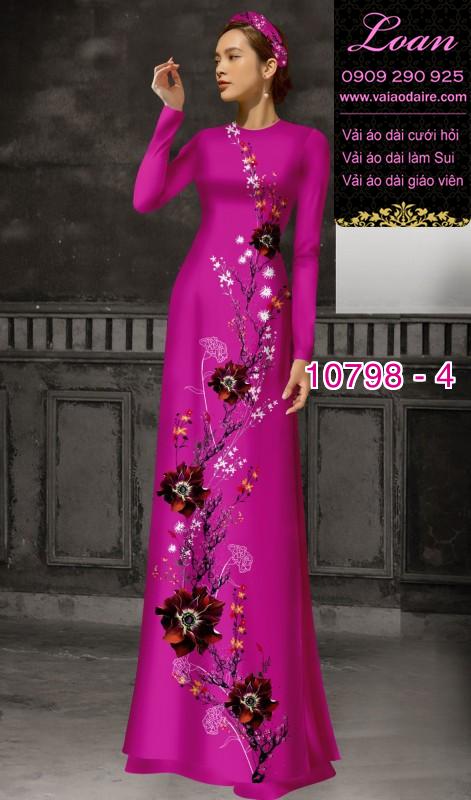 Vải áo dài hoa sen
