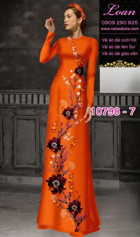 Vải áo dài hoa sen