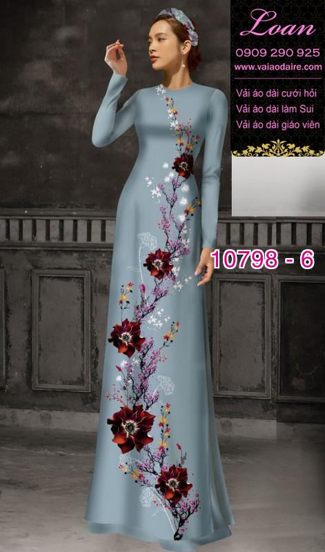 Vải áo dài hoa sen
