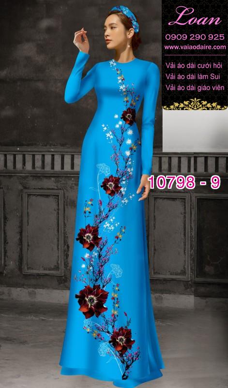 Vải áo dài hoa sen